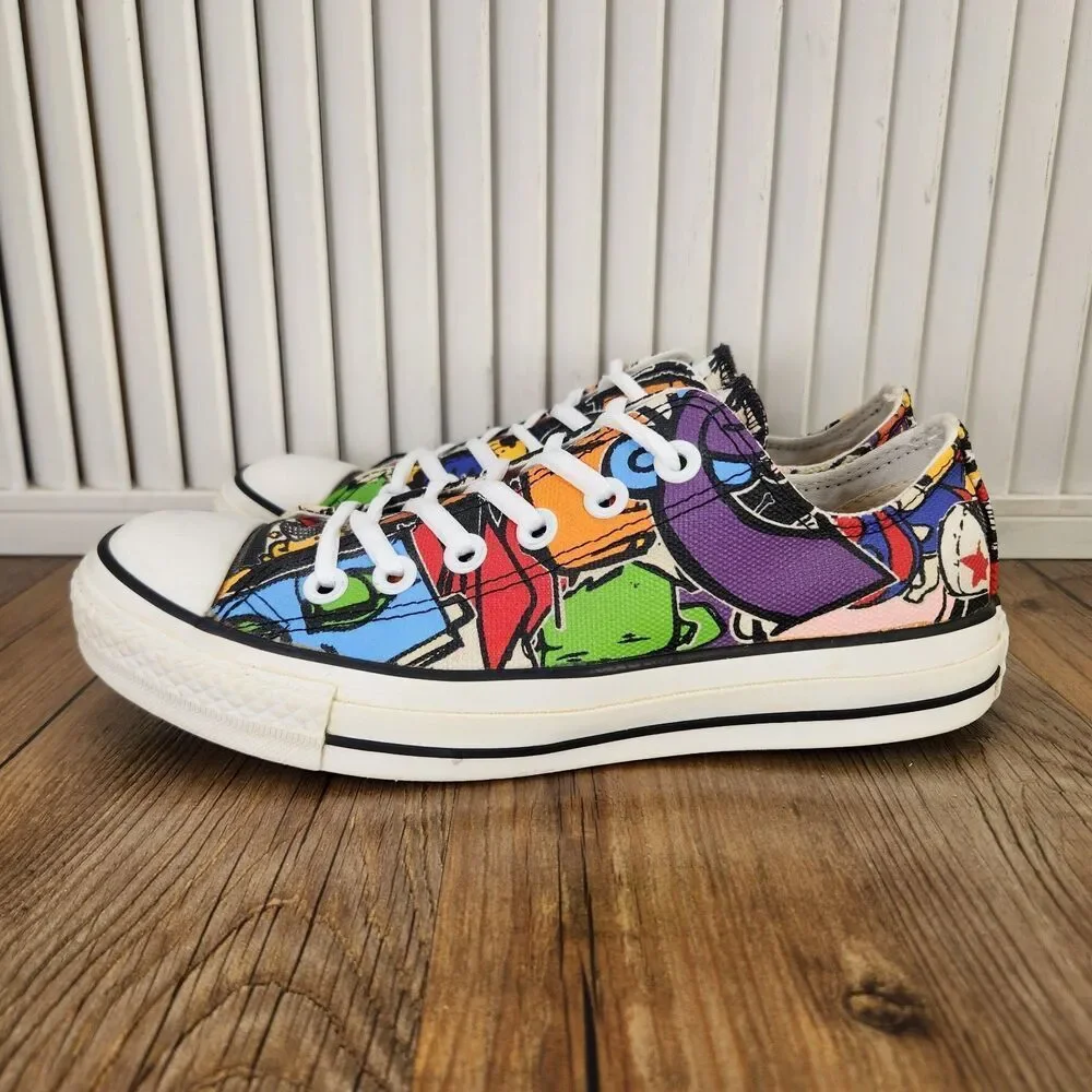 Converse Chuck Taylor All Star Low Graphic Canvas Shoes Womens Sz 7 Y2K Colorful - Picture 3 of 9